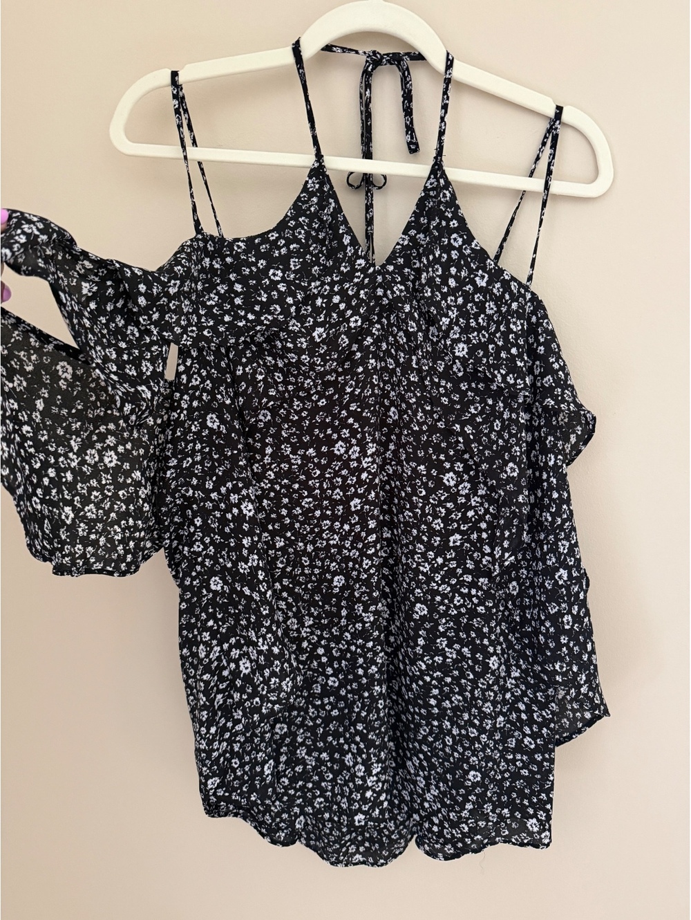 L a.n.a cold shoulder blouse